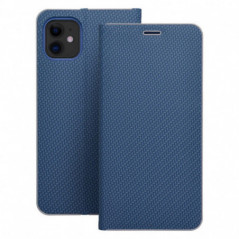 Apple iPhone 16 Plus Portefeuilles LUNA Book Carbon Fibre de carbone, Élégant  Bleu
