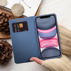 Apple iPhone 16 Plus Portefeuilles LUNA Book Carbon Fibre de carbone, Élégant  Bleu
