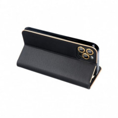 Apple iPhone 16 Plus Portefeuilles LUNA Book Gold Élégant  Noir