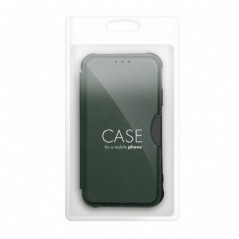 Apple iPhone 16 Pro Portefeuilles Razor Book Fibre de carbone, Modèle de carbone  Vert foncé