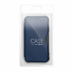 Apple iPhone 16 Portefeuilles Razor Book Fibre de carbone, Modèle de carbone  Bleu