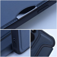 Apple iPhone 16 Portefeuilles Razor Book Fibre de carbone, Modèle de carbone  Bleu