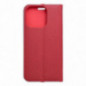 Apple iPhone 16 Pro Portefeuilles LUNA Book Carbon Fibre de carbone, Élégant  Rouge