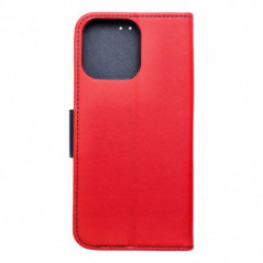 Apple iPhone 16 Pro Max Étui portefeuille Fancy Book Rouge / Marine