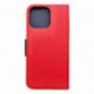 Apple iPhone 16 Pro Max Étui portefeuille Fancy Book Rouge / Marine