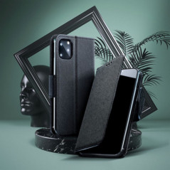 Apple iPhone 16 Étui portefeuille Fancy Book Noir