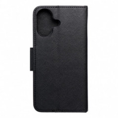 Apple iPhone 16 Étui portefeuille Fancy Book Noir