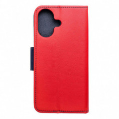 Apple iPhone 16 Étui portefeuille Fancy Book Rouge / Marine