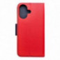 Apple iPhone 16 Étui portefeuille Fancy Book Rouge / Marine