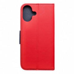 Apple iPhone 16 Plus Étui portefeuille Fancy Book Rouge / Marine