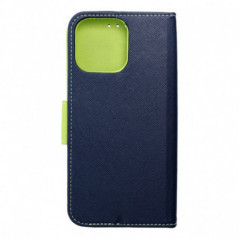 Apple iPhone 16 Pro Max Étui portefeuille Fancy Book Marine / Citron vert