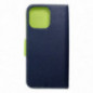 Apple iPhone 16 Pro Max Étui portefeuille Fancy Book Marine / Citron vert