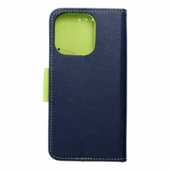 Apple iPhone 16 Pro Étui portefeuille Fancy Book Marine / Citron vert