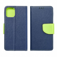Apple iPhone 16 Pro Étui portefeuille Fancy Book Marine / Citron vert