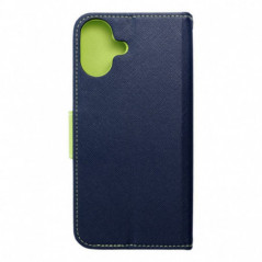 Apple iPhone 16 Plus Étui portefeuille Fancy Book Marine / Citron vert