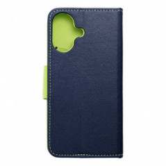 Apple iPhone 16 Étui portefeuille Fancy Book Marine / Citron vert