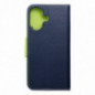 Apple iPhone 16 Étui portefeuille Fancy Book Marine / Citron vert