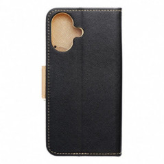 Apple iPhone 16 Étui portefeuille Fancy Book Noir