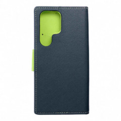 Samsung Galaxy S25 Ultra Étui portefeuille Fancy Book Marine / Citron vert