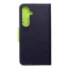 Samsung Galaxy S25 Étui portefeuille Fancy Book Marine / Citron vert