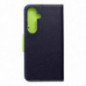 Samsung Galaxy S25 Étui portefeuille Fancy Book Marine / Citron vert