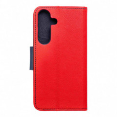 Samsung Galaxy S25 Étui portefeuille Fancy Book Rouge / Marine