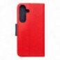Samsung Galaxy S25 Étui portefeuille Fancy Book Rouge / Marine