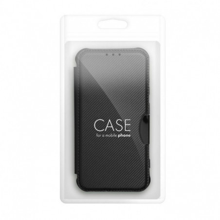 Samsung Galaxy S25 Ultra Portefeuilles Razor Book Fibre de carbone, Modèle de carbone  Noir