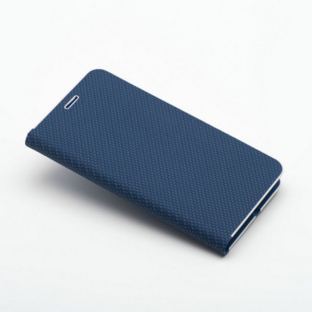 Samsung Galaxy S25 Portefeuilles LUNA Book Carbon Fibre de carbone, Élégant  Bleu