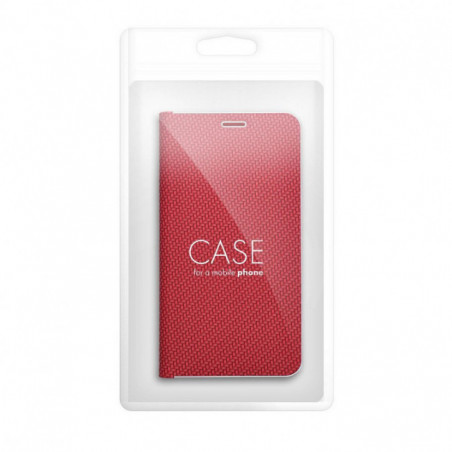 Samsung Galaxy A36 Portefeuilles LUNA Book Carbon Fibre de carbone, Élégant  Rouge