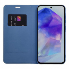 Samsung Galaxy A56 Portefeuilles LUNA Book Carbon Fibre de carbone, Élégant  Bleu