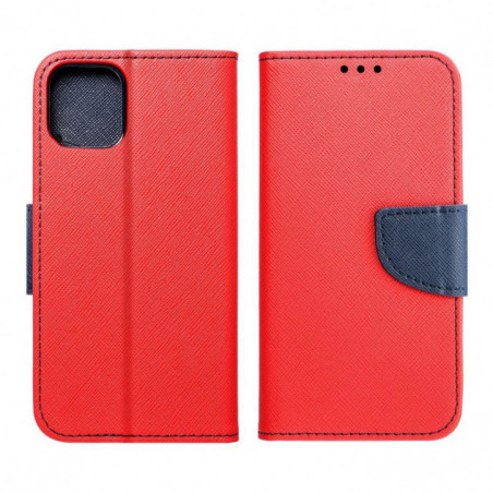 Apple iPhone 16e Étui portefeuille Fancy Book Rouge / Marine