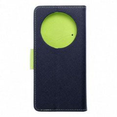 XIAOMI Redmi 14C Étui portefeuille Fancy Book Marine / Citron vert