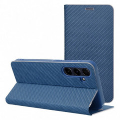 Samsung Galaxy A06 Portefeuilles LUNA Book Carbon Fibre de carbone, Élégant  Bleu