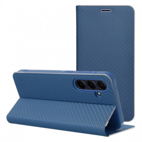 Samsung Galaxy A06 Portefeuilles LUNA Book Carbon Fibre de carbone, Élégant  Bleu