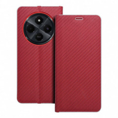 XIAOMI Redmi 14C Portefeuilles LUNA Book Carbon Fibre de carbone, Élégant  Rouge