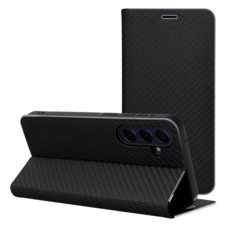 XIAOMI Redmi Note 14 5G Portefeuilles LUNA Book Carbon Fibre de carbone, Élégant  Noir