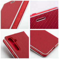 XIAOMI Redmi Note 14 5G Portefeuilles LUNA Book Carbon Fibre de carbone, Élégant  Rouge