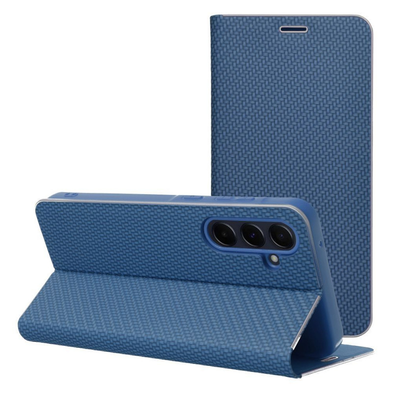 XIAOMI Redmi Note 14 4G Portefeuilles LUNA Book Carbon Fibre de carbone, Élégant  Bleu