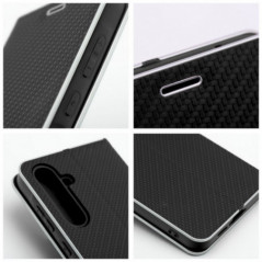 XIAOMI Redmi Note 14 4G Portefeuilles LUNA Book Carbon Fibre de carbone, Élégant  Noir