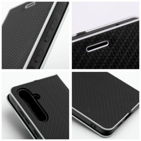 XIAOMI Redmi Note 14 4G Portefeuilles LUNA Book Carbon Fibre de carbone, Élégant  Noir