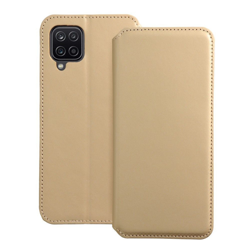 Samsung Galaxy A12 Portefeuilles Dual Pocket book Or