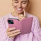 Samsung Galaxy A12 Portefeuilles Dual Pocket book Rose clair