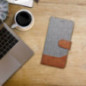 Samsung Galaxy A12 Portefeuilles JEANS Élégant Gris Samsung Galaxy A12 Portefeuilles JEANS Élégant Gris