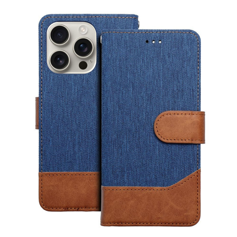 Apple iPhone 16 Portefeuilles JEANS Élégant Bleu Apple iPhone 16 Portefeuilles JEANS Élégant Bleu