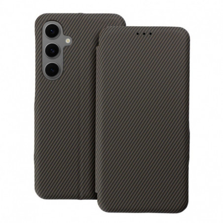 Samsung Galaxy A16 Portefeuilles FOLIO Side Magnet Élégant, Modèle de carbone  Brun