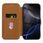 Apple iPhone 16 Pro Max Portefeuilles FOLIO Side Magnet Élégant, Modèle de carbone  Brun