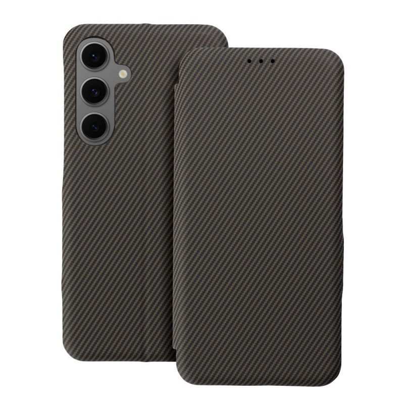 Samsung Galaxy A15 5G Portefeuilles FOLIO Side Magnet Élégant, Modèle de carbone Brun Samsung Galaxy A15 5G Portefeuilles FOLIO Side Magnet Élégant, Modèle de carbone Brun