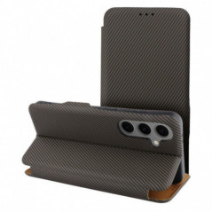 Samsung Galaxy A15 5G Portefeuilles FOLIO Side Magnet Élégant, Modèle de carbone  Brun