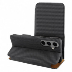 Samsung Galaxy A36 Portefeuilles FOLIO Side Magnet Élégant, Modèle de carbone  Gris